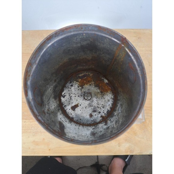 Vintage 50s Shedd's Peanut Butter tin bucket Detroit MI 5lb 6.25 / 6 in - Picture 7 of 8